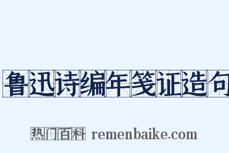 鲁迅诗编年笺证造句是什么意思的图片